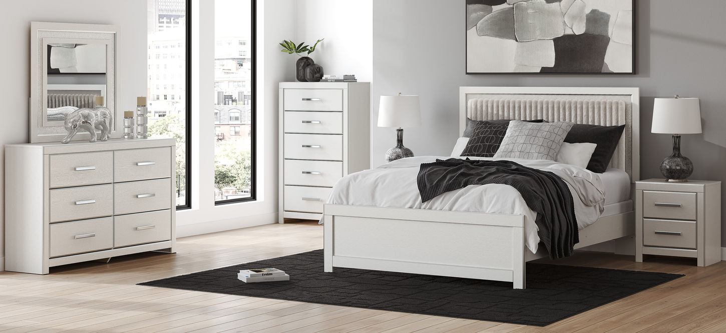 Modern white rent to own bedroom furniture set