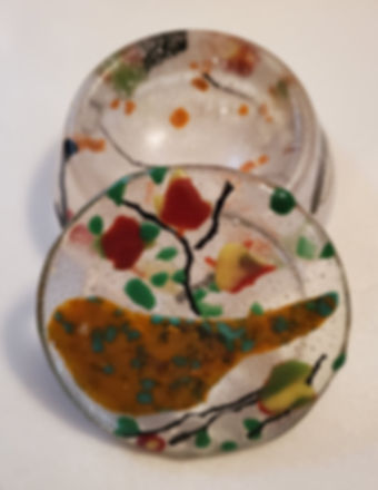 Fused Glass Birdie Box.