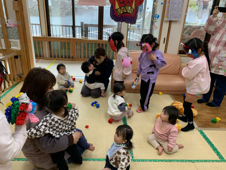 年長児さんによる節分👹