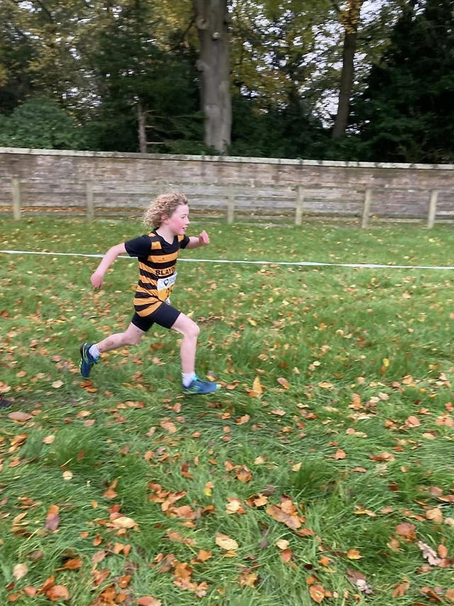 Junior Blaydon athlete running at NEHL Lambton Estate Cross Country