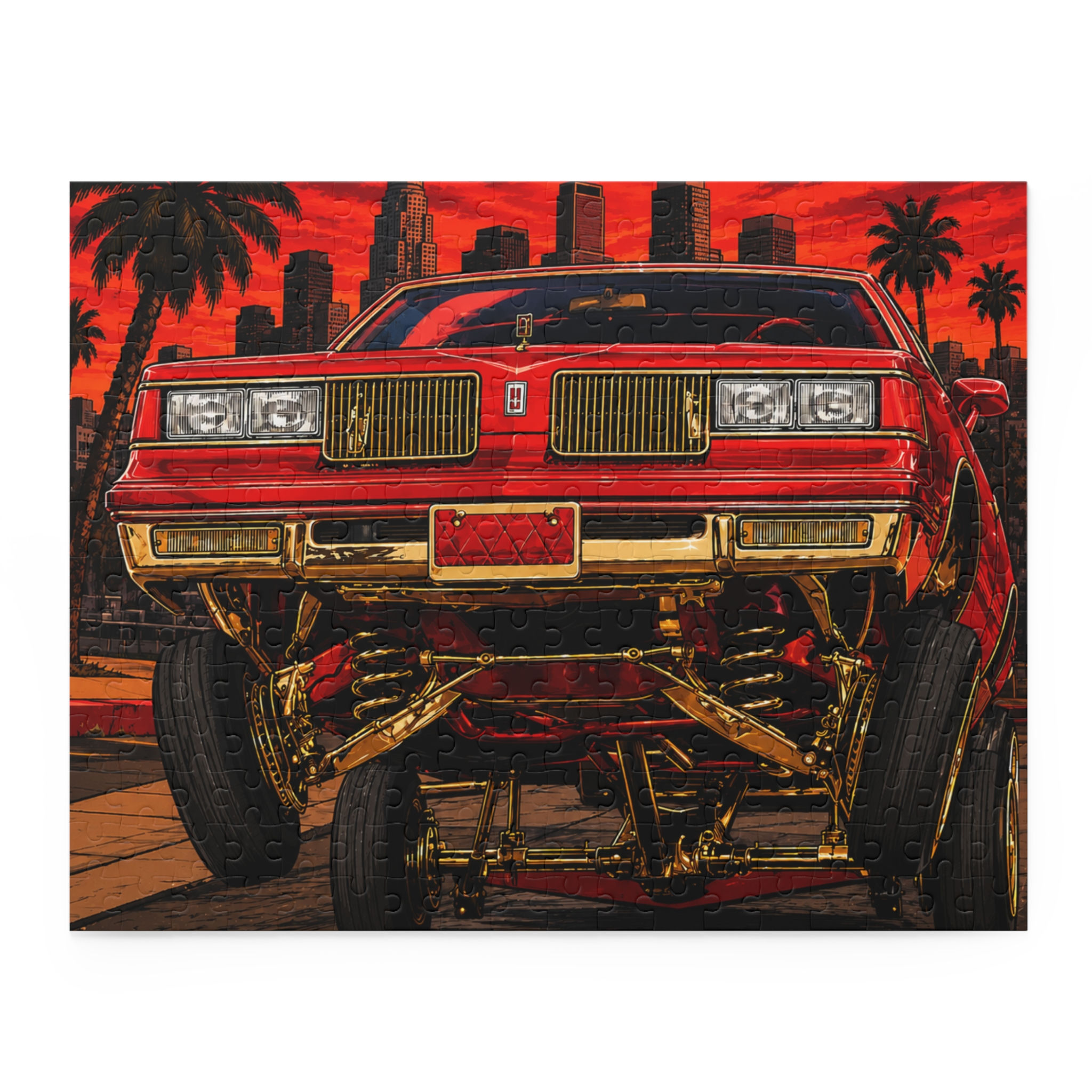 Lowrider Car Puzzle – Sunset Cruise 120/252/500-Piece Jigsaw