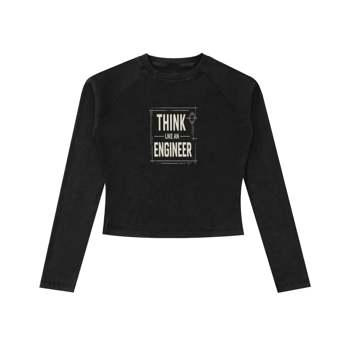 Dyed Washed Raglan Long Sleeve Slim T-Shirt