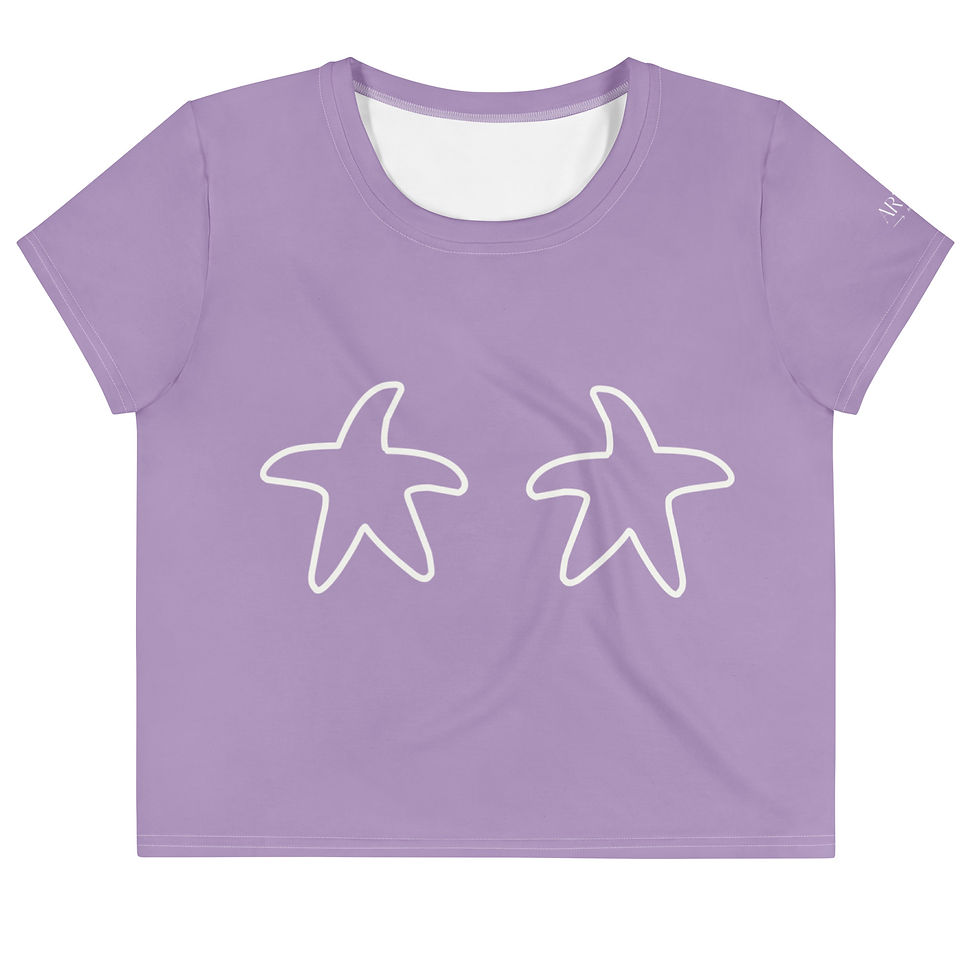 Crop T-shirt front with starfish