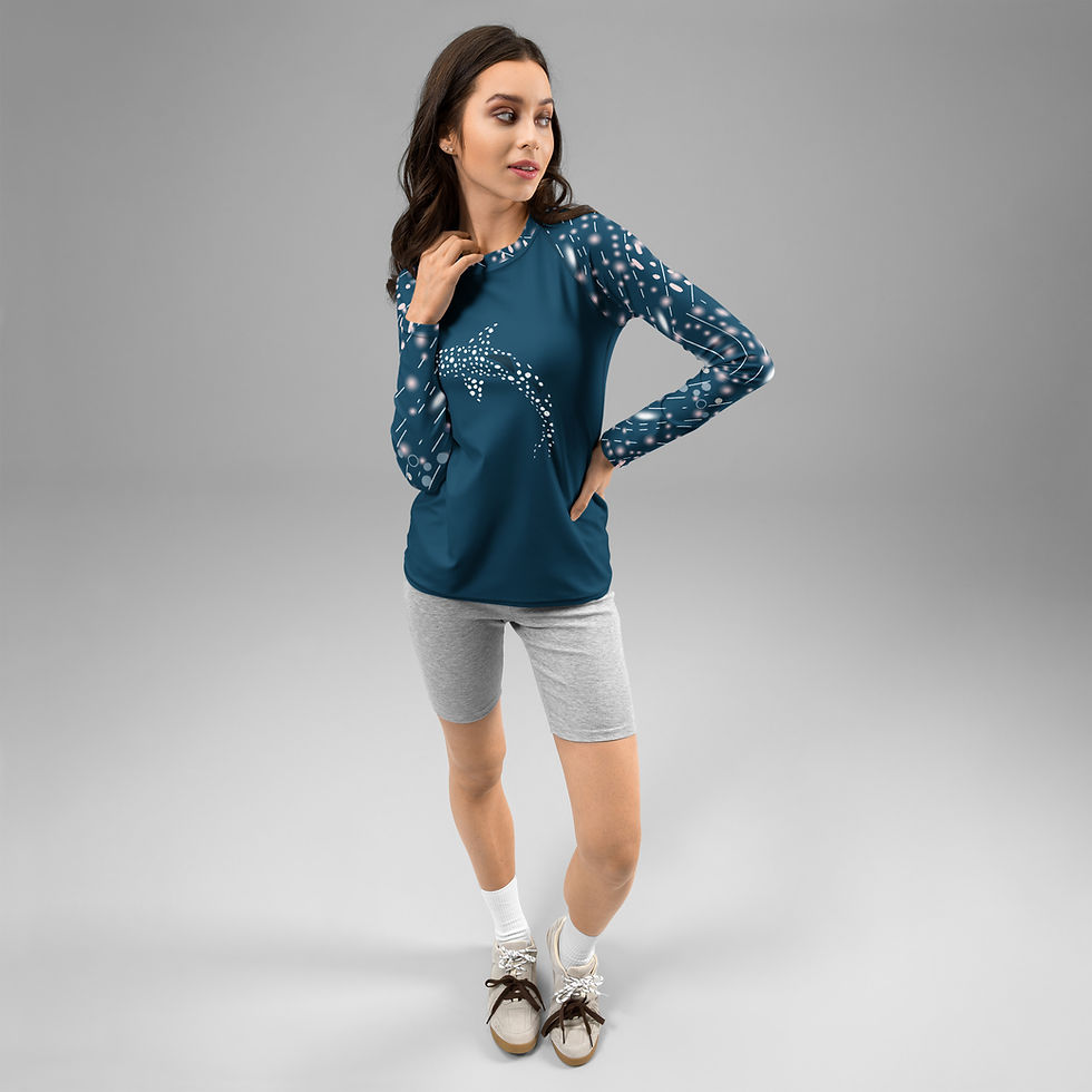 Thumbnail: Whale Shark Long-Sleeve Rash Guard | Recycled Marine Life Surf & Dive Top