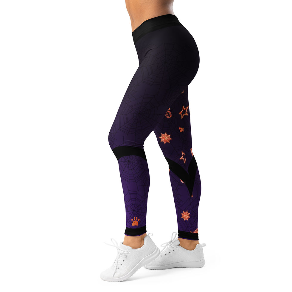 Thumbnail: Halloween Paw-tastic (Mid-Waisted) Leggings