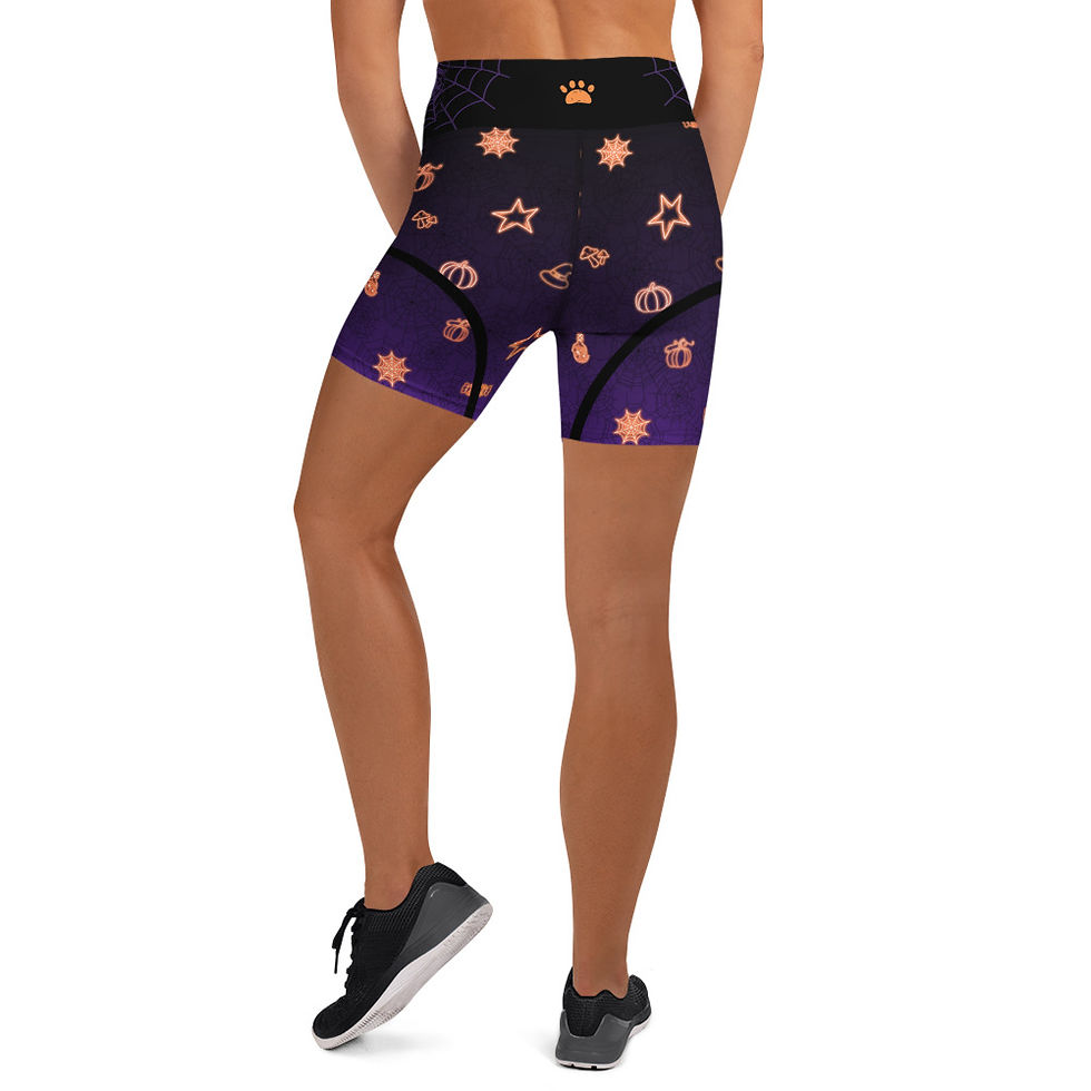 Thumbnail: Halloween Paw-tastic (High-Waisted)  Yoga Shorts