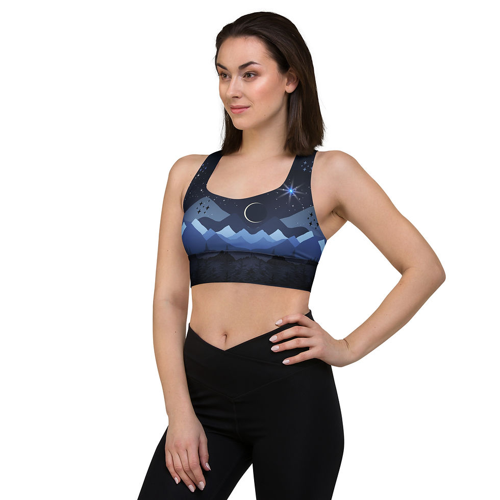 Thumbnail: North Star Longline Sports Bra - High-Impact Support, Workout Crop Top