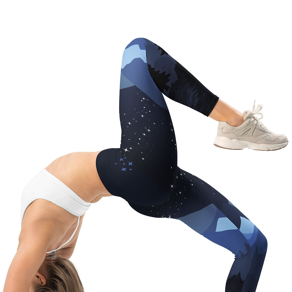 Thumbnail: North Star (Mid-Waisted) Leggings - Running Activewear, Celestial Fitness Tights