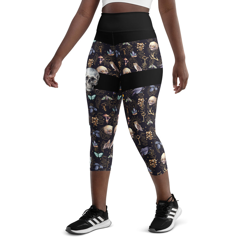 Thumbnail: Persephone's Descent (High-Waisted) Yoga Capri Leggings