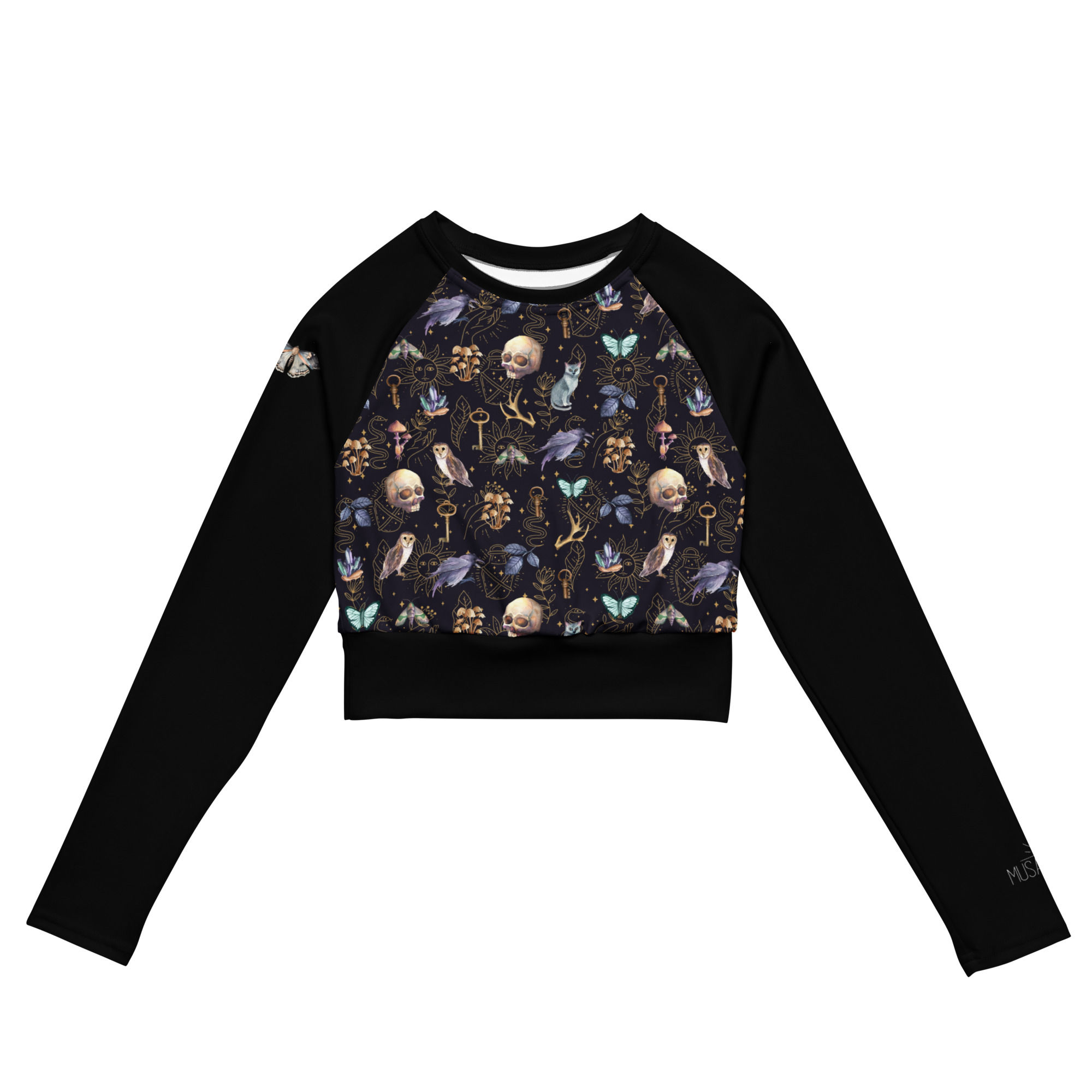Persephone's Descent Recycled long-sleeve crop top