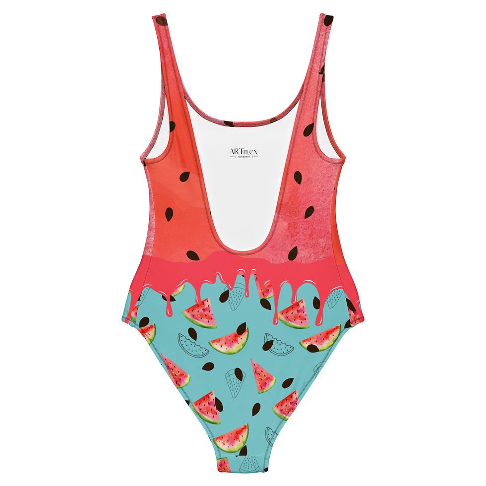 Thumbnail: ARTflex activewear - watermelon print one piece swimsuit flat back