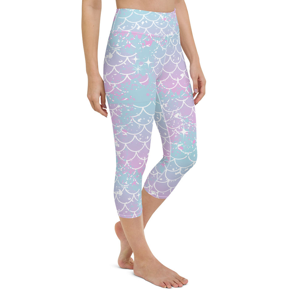 ARTflex activewear - Mermaid print capri leggings on model