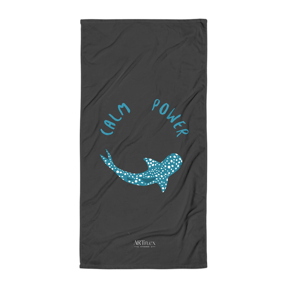 Whale Shark 'Calm Power' Beach towel flat view