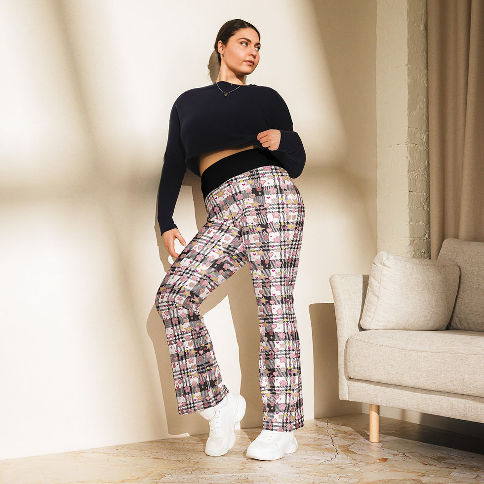 Thumbnail: Plaid Sweetheart High-Waisted Flare Leggings | Retro Sculpting Yoga Pants