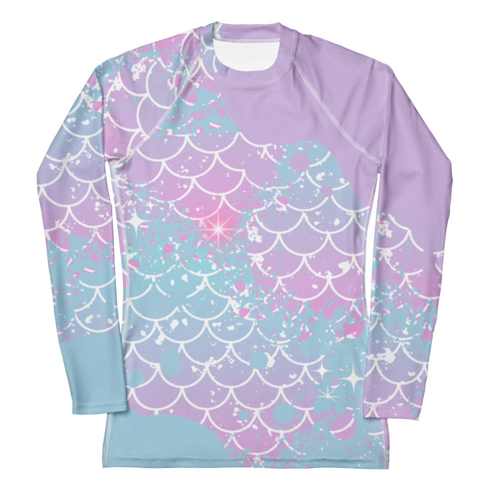 Serena Mermaid Long-Sleeve Rash Guard | Full-Length UV Surf & Swim Top