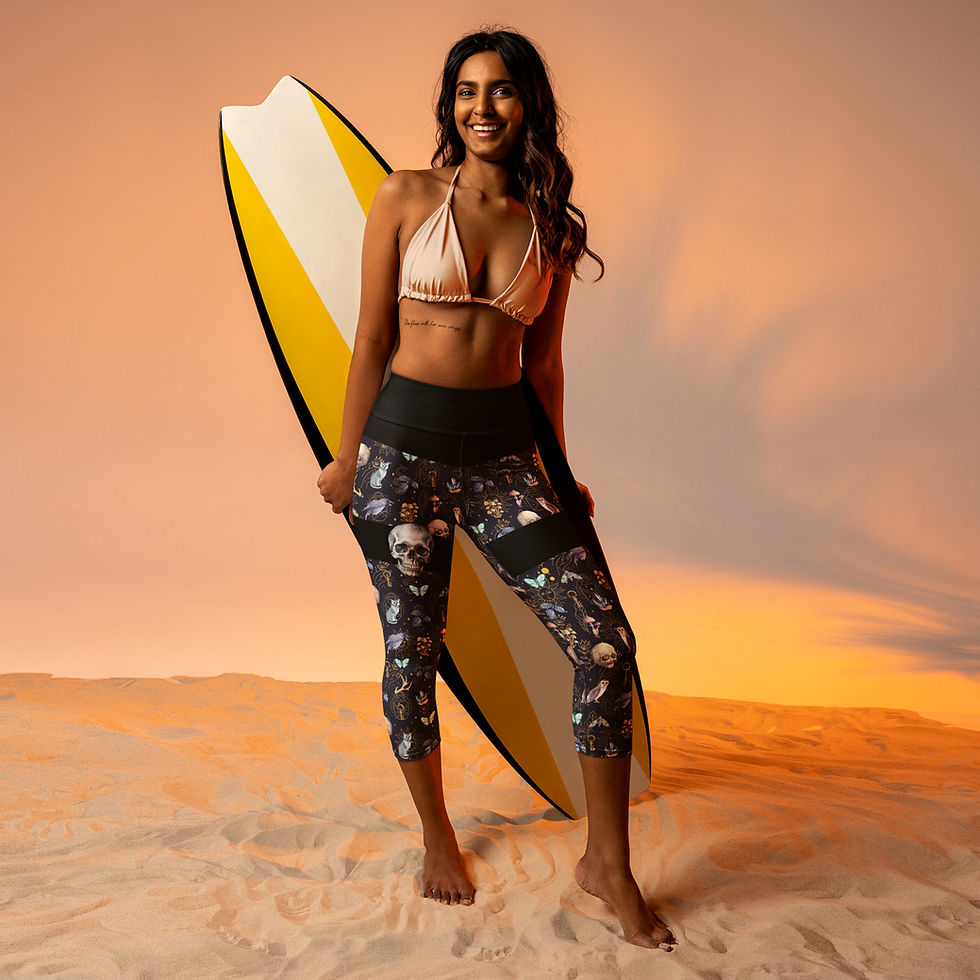 Thumbnail: Persephone's Descent (High-Waisted) Yoga Capri Leggings