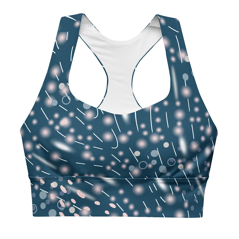 ARTflex activewear - whale shark pattern raceback sports bra front