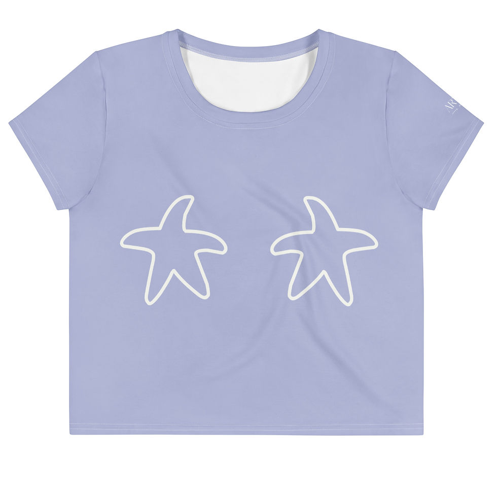 Crop T-shirt front with starfish