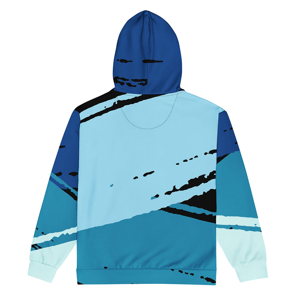 Thumbnail: Blue Abyss Unisex Zip Hoodie | Recycled Ocean-Inspired Streetwear