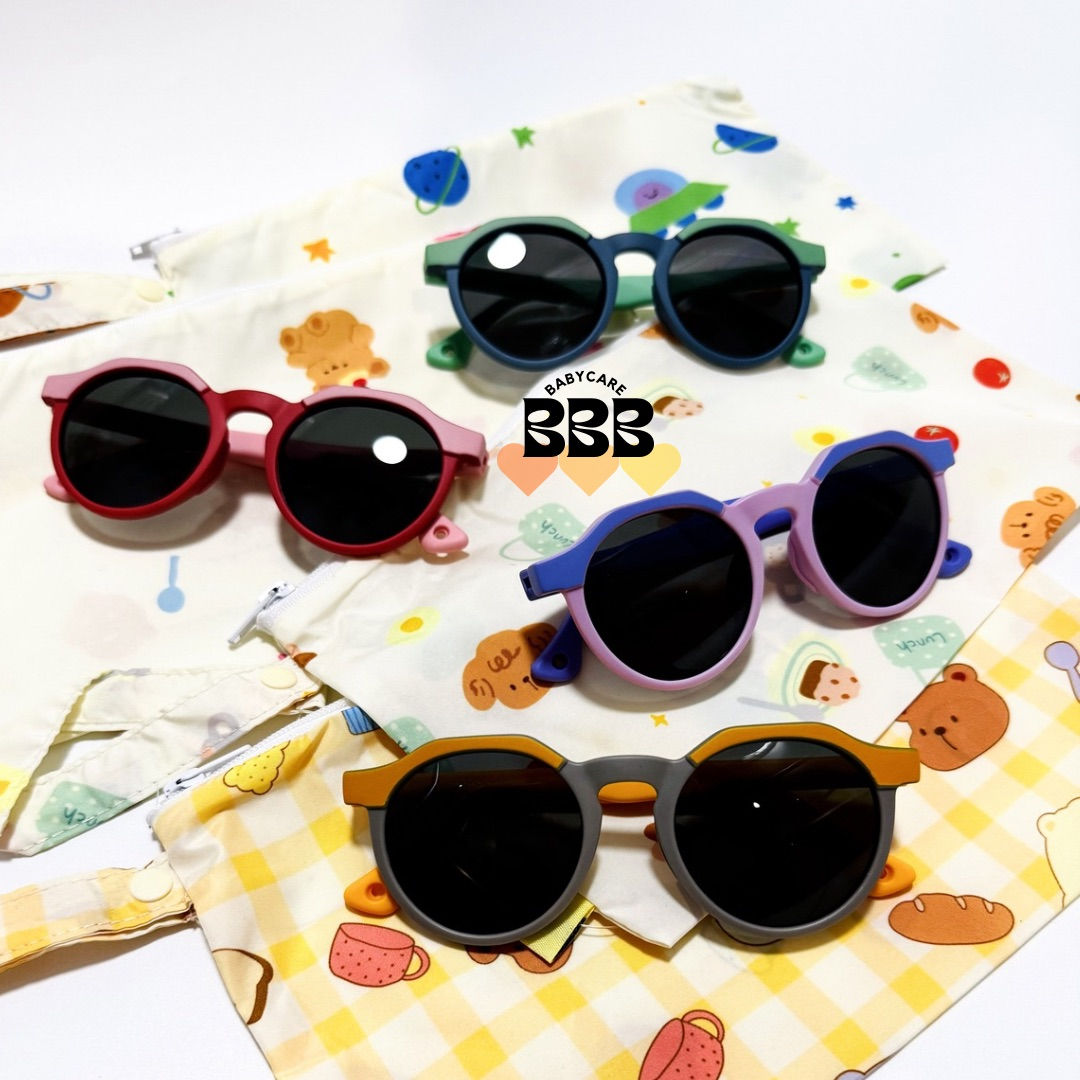 Mixed Sunglasses UV400 with waterproof bag 小童拼色太陽眼鏡UV400及防水袋套裝
