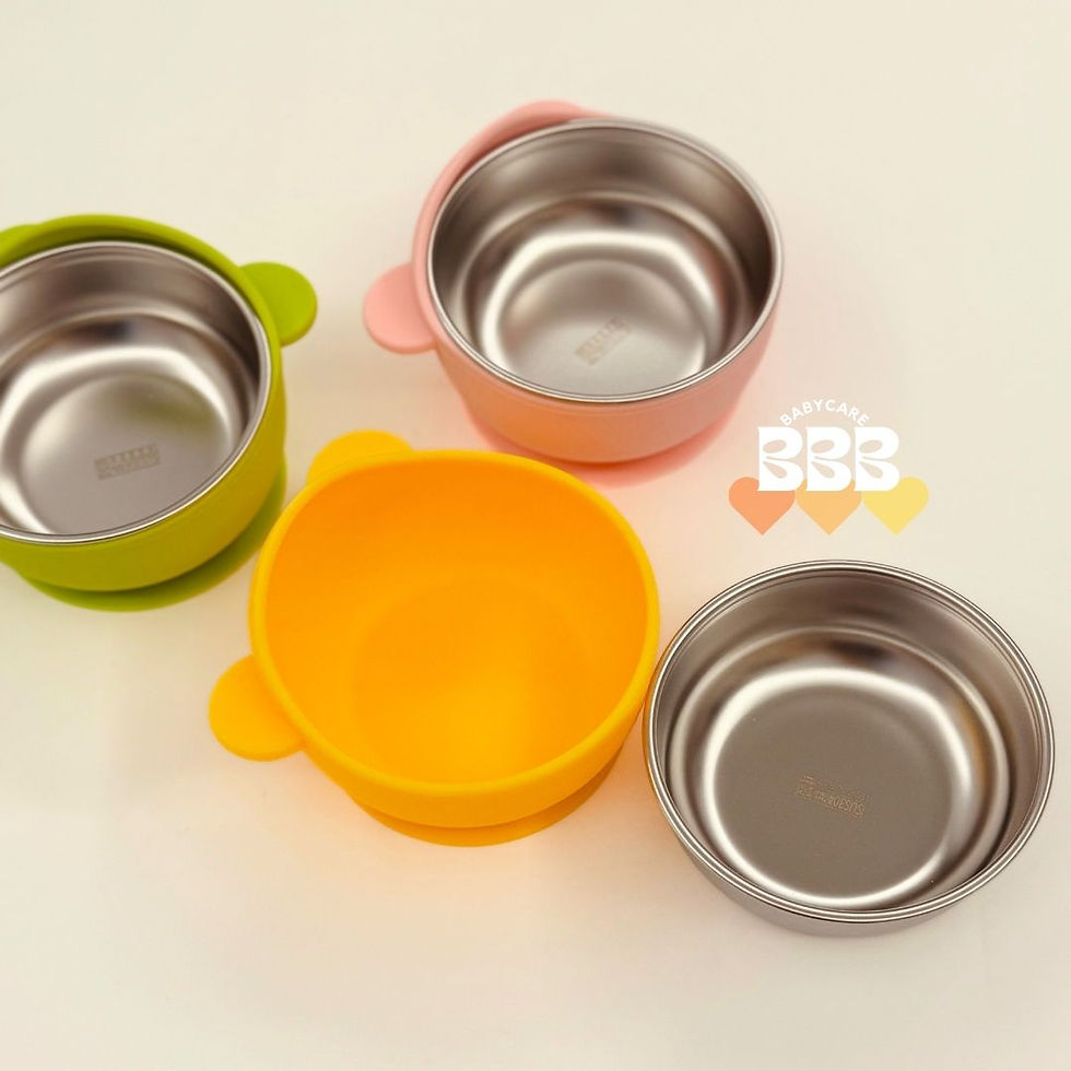 Thumbnail: High back bear silicone and stainless steel bowl (2 in 1) 熊仔矽膠不鏽鋼吸盤碗(2合1)