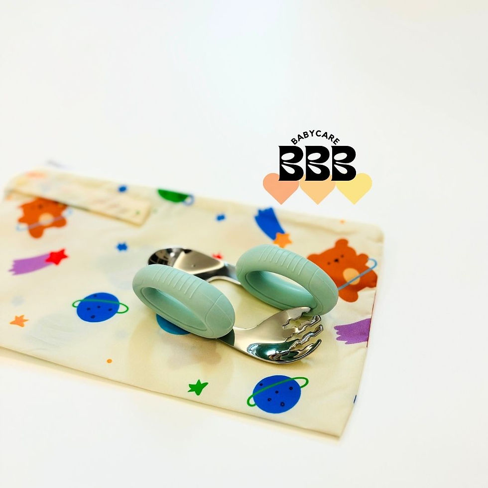 Thumbnail: Stainless steel toddler learning fork and spoon set 不銹鋼環狀手柄幼兒學習叉匙套裝
