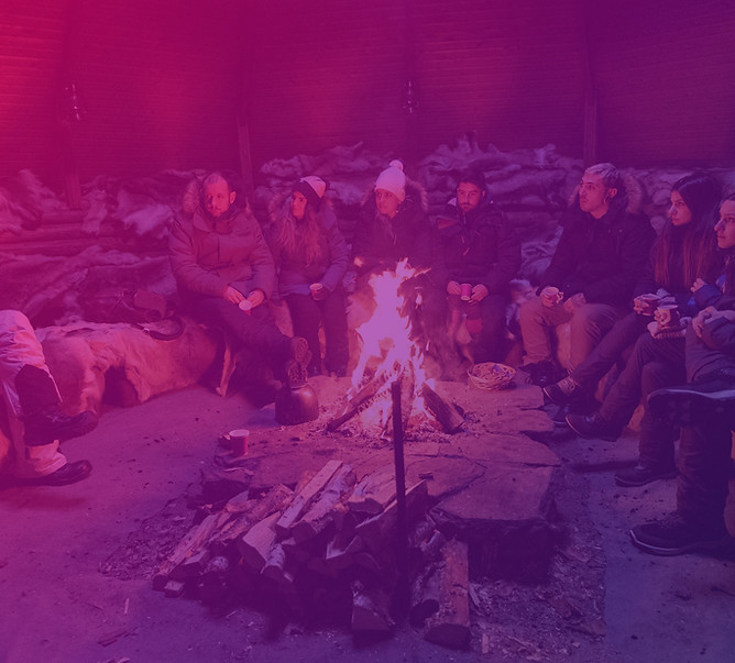 Reindeer farm fireplace