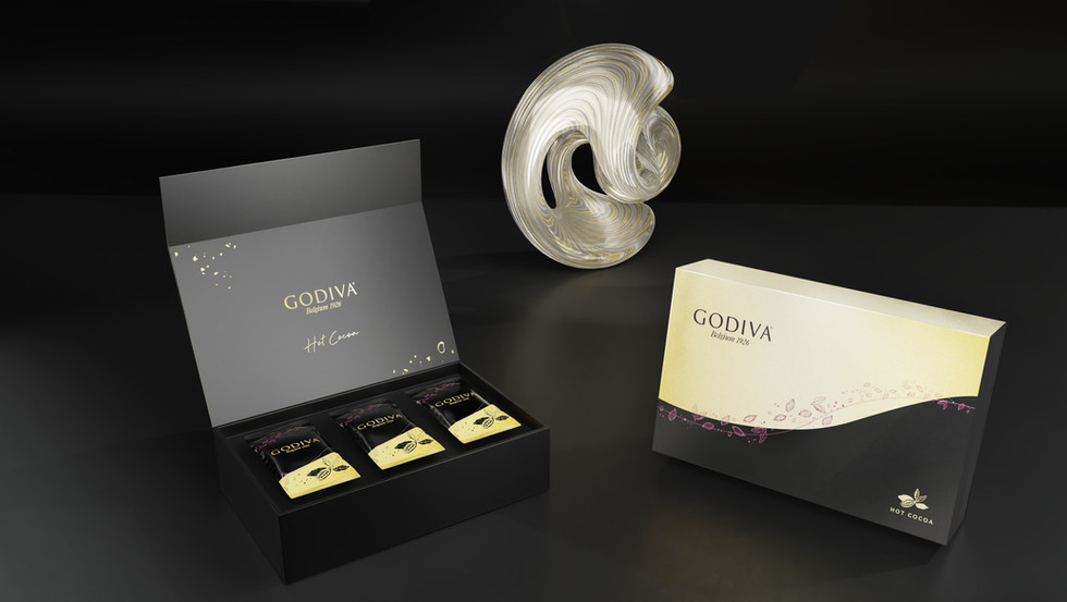 GODIVA可可粉產品 包裝設計完整展示圖