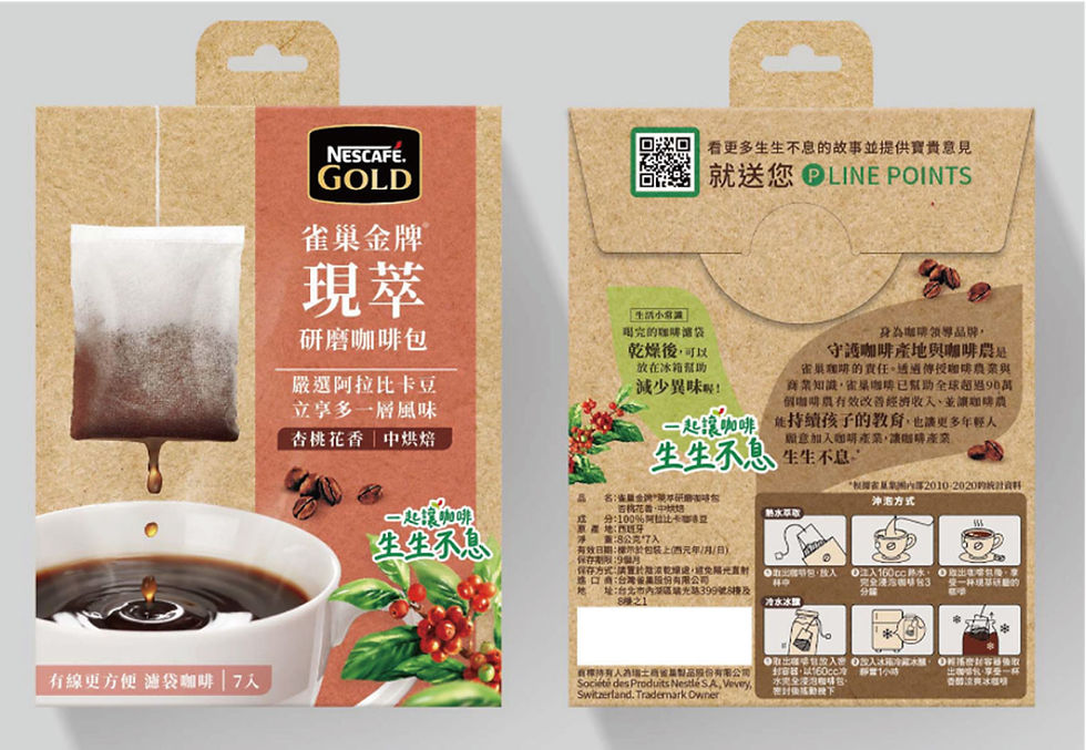 Nescafe GOLD 雀巢金牌 研磨咖啡包設計