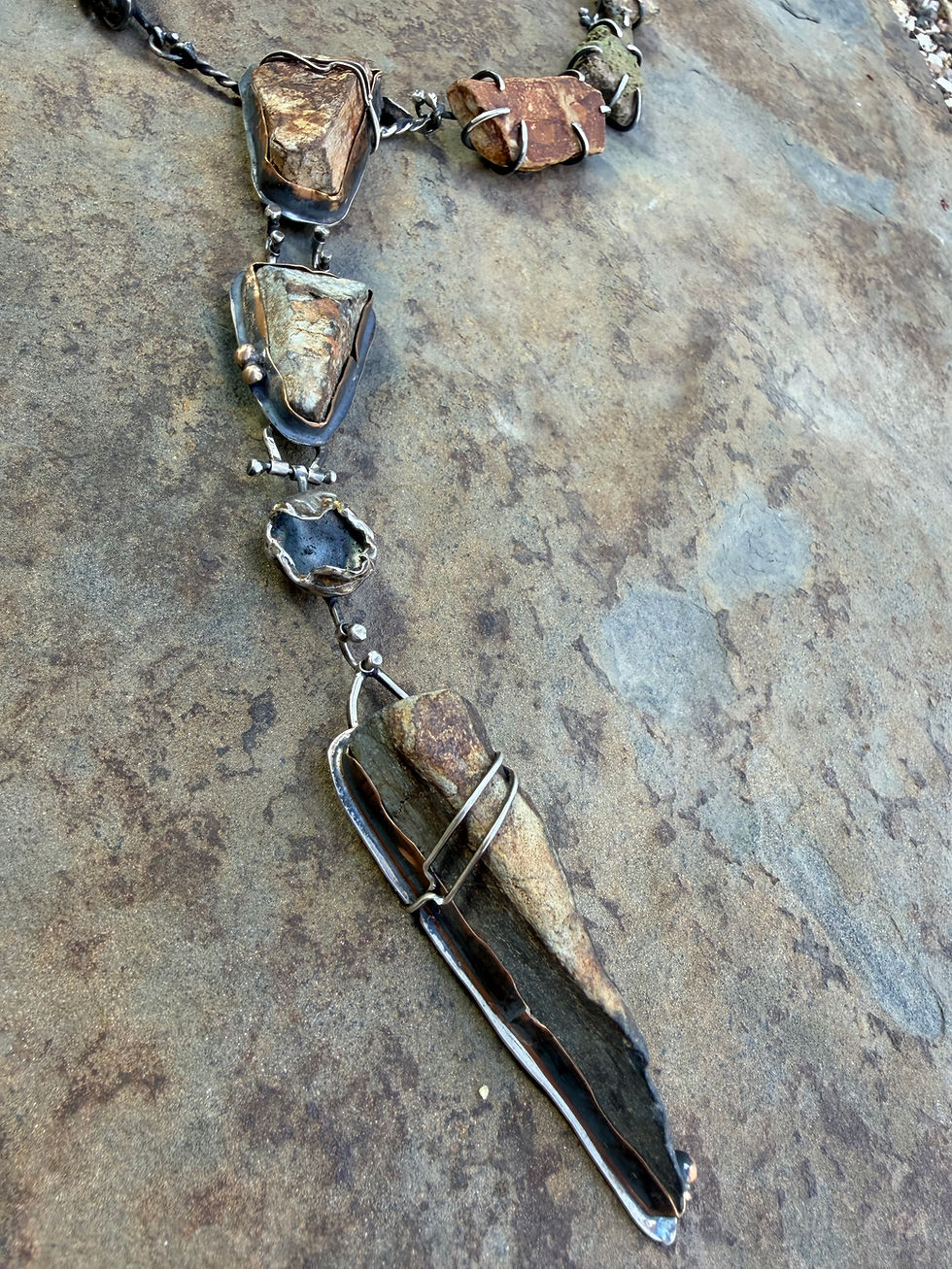 Thumbnail: desert diva : power necklace with sonoran desert stones