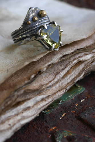 reclaimed silver lemon quartz ring / size 8.5 | studio luna verde