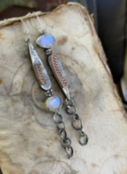 blue flash moonstone earrings