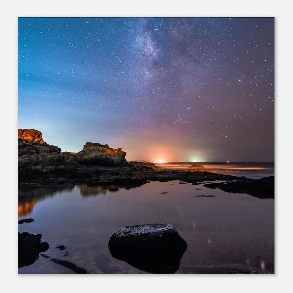 Thumbnail: Milky Way Above Rock Pools - Photographic Print