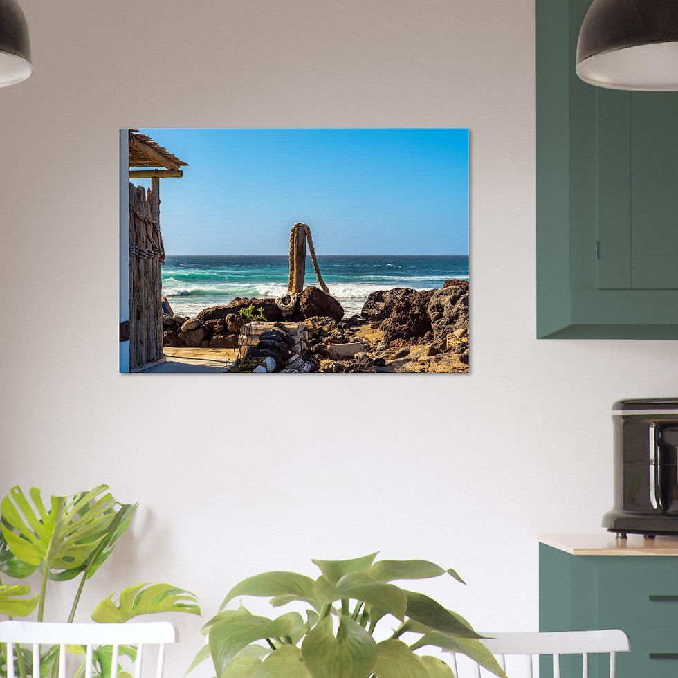 Thumbnail: Beach Hut and the Sea - Photographic Canvas