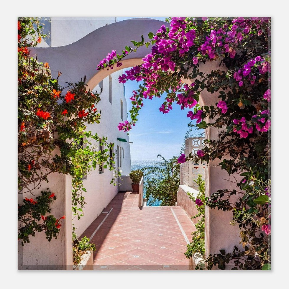 Thumbnail: Bougainvillea Flower Arch - Photographic Canvas