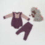Produktfoto Baby Set Mädchen aus Babykleid und Hose aus TENCEL Baumwoll Mix in Farbe Grape, Alpenröslein von tetoi-vienna