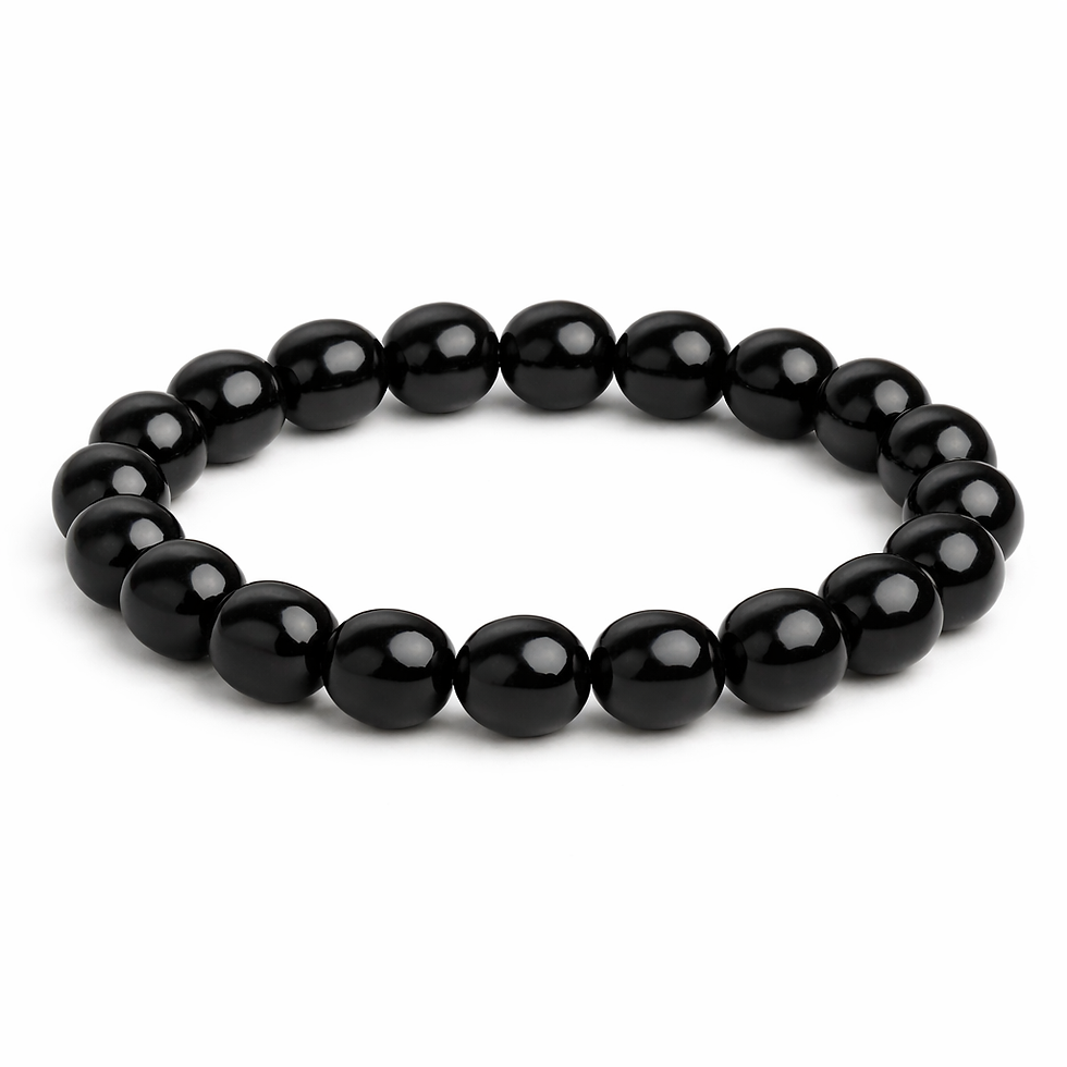black agate crystal bead bracelet protection grounding gemstone jewelry