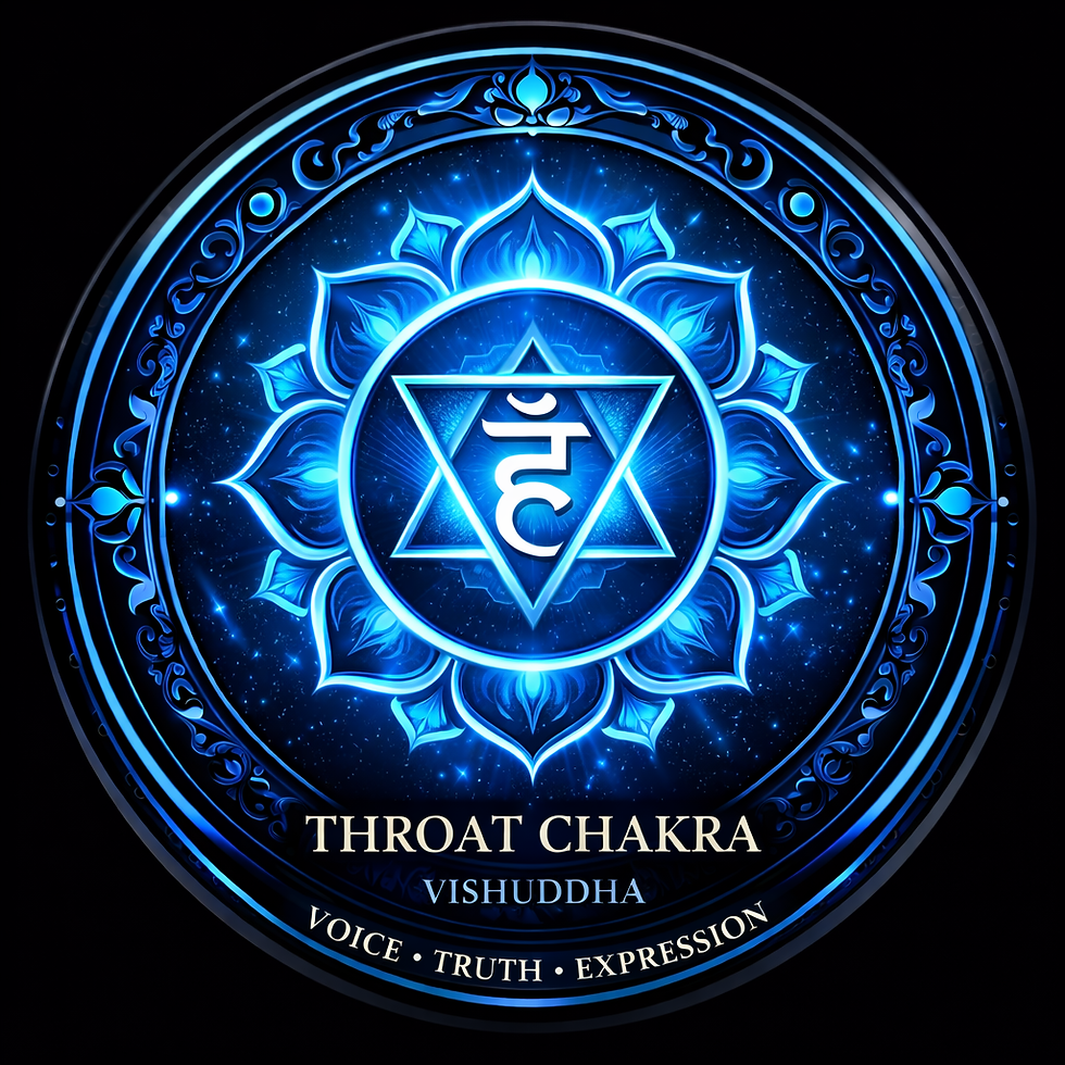 Thumbnail: throat chakra magnet blue energy communication symbol 2.4 inch”