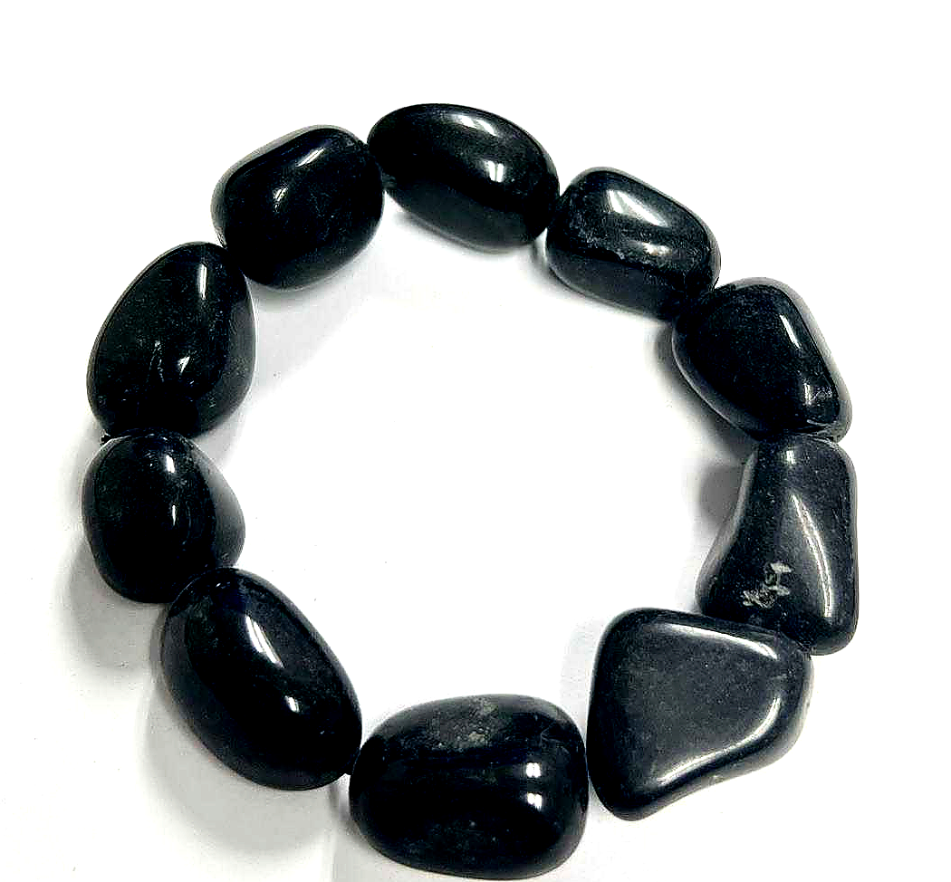 Black agate stone bracelet for protection and grounding energy