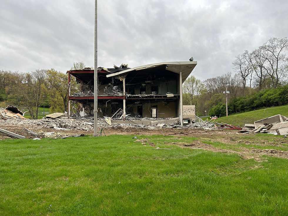 A building that is being torn down.