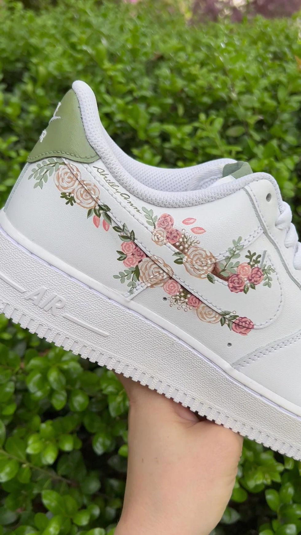 Thumbnail: Sage / Emerald Floral Nike Air Force 1 Custom Sneaker