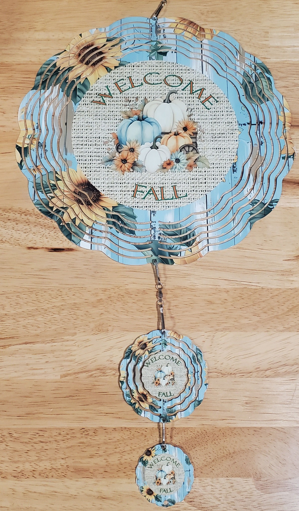 Autumn Pumpkins and Sunflowers Windspinner