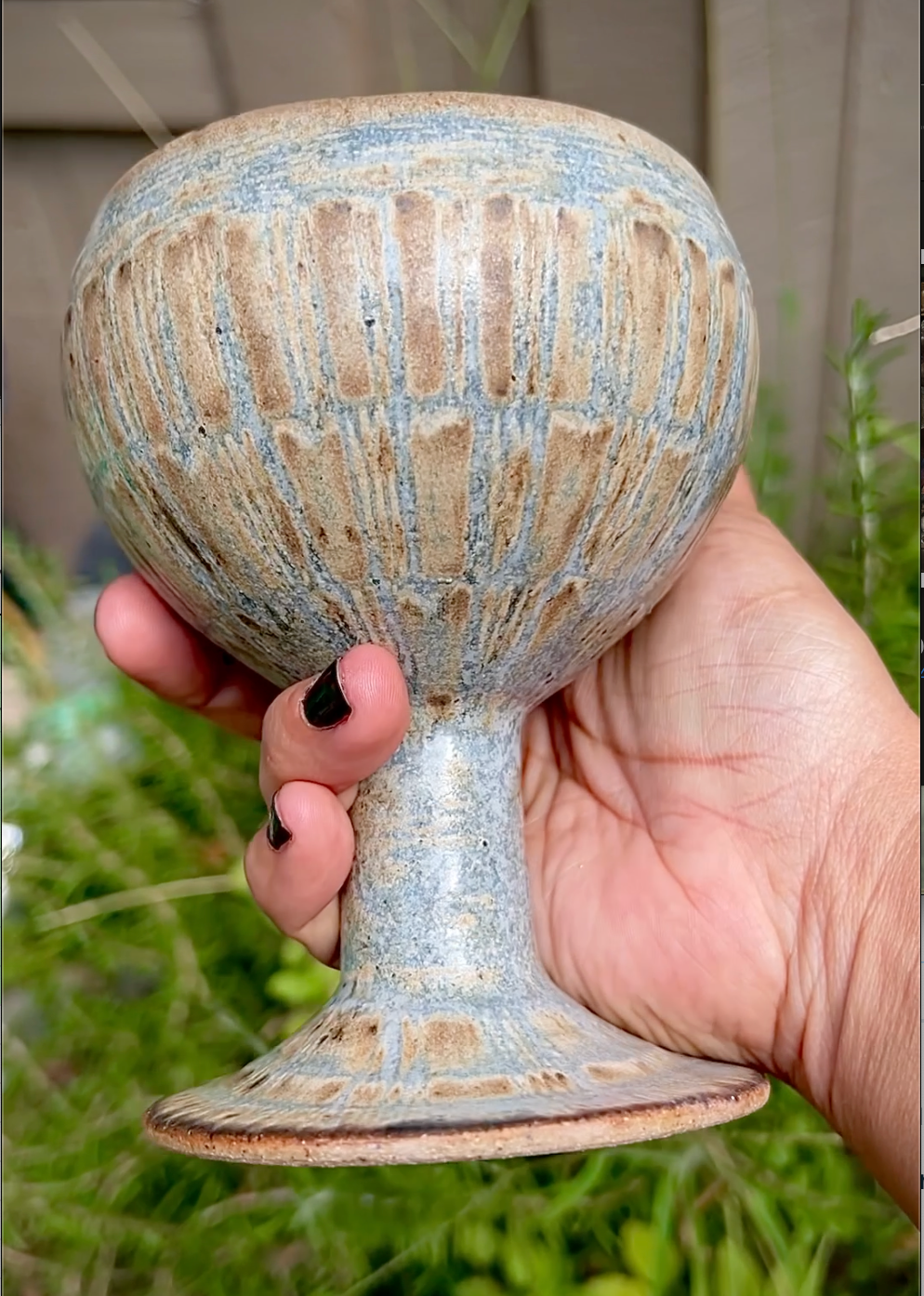 Native etched goblet