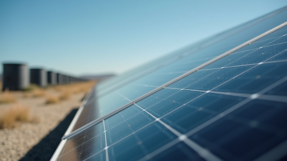 Close-up view of solar panel equipment at a facility