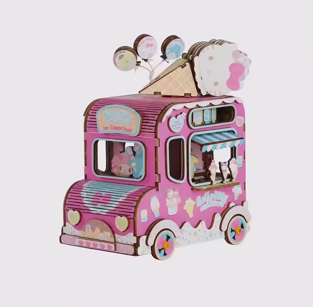 3D Wooden Music Box Puzzle: Hello Kitty® Ice Cream Truck