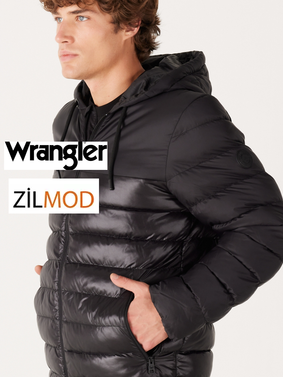 Thumbnail: Regular Fit Normal Kesim Kapüşonlu Siyah Şişme Mont
