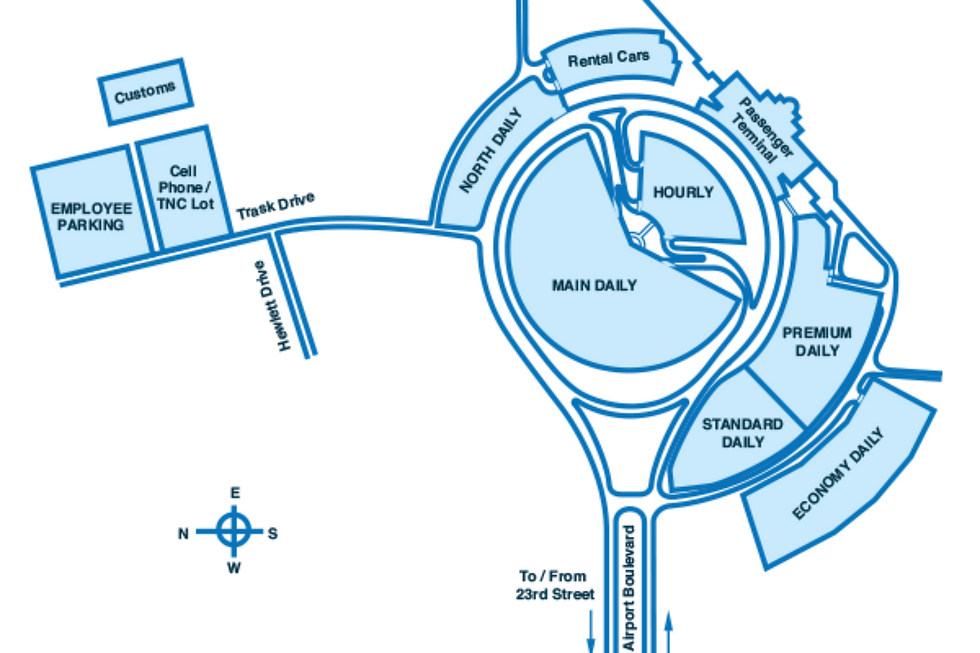 (map credit: https://flyilm.com/parking-options/map/)