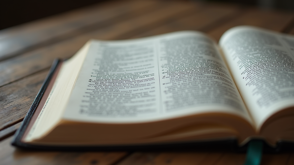Close-up view of an open Bible with highlighted resurrection passage