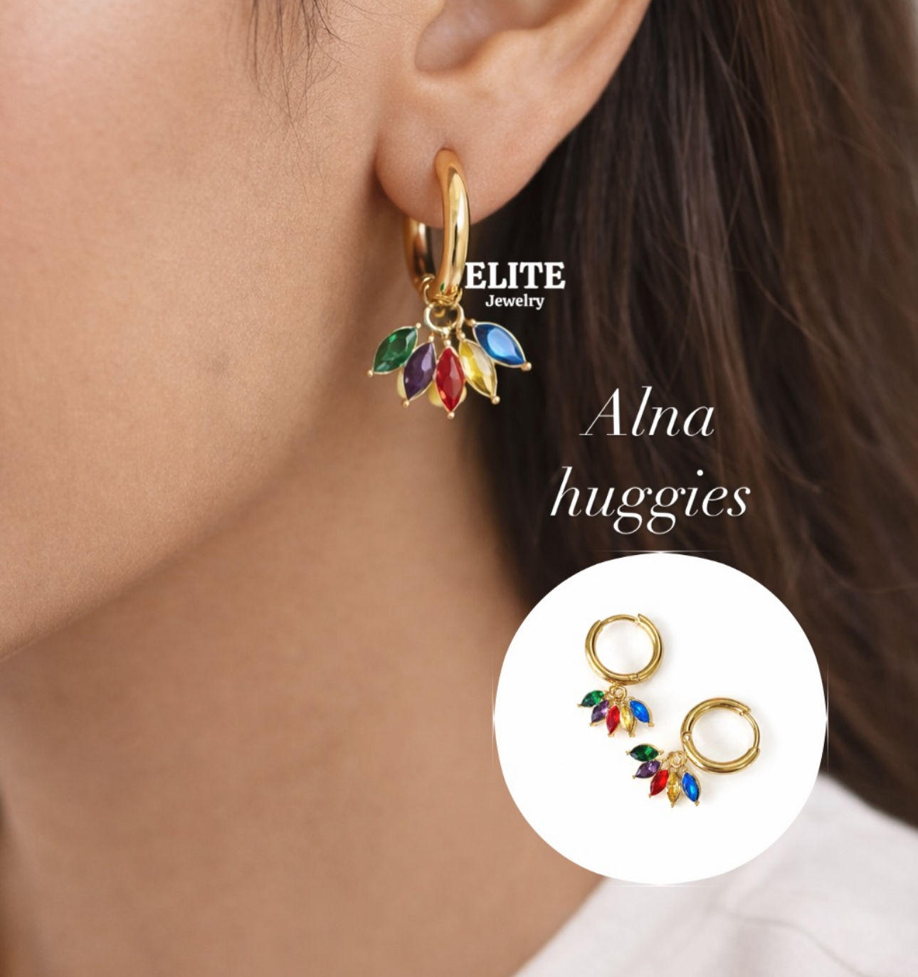 ALNA Huggies Earrings (Multicolor)