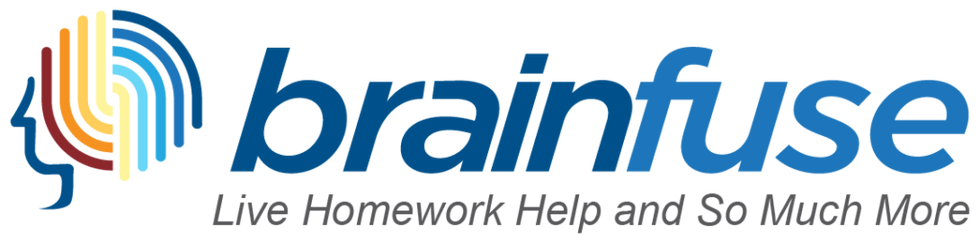 Logo for brainfuse with text: "live homework help and so much more."